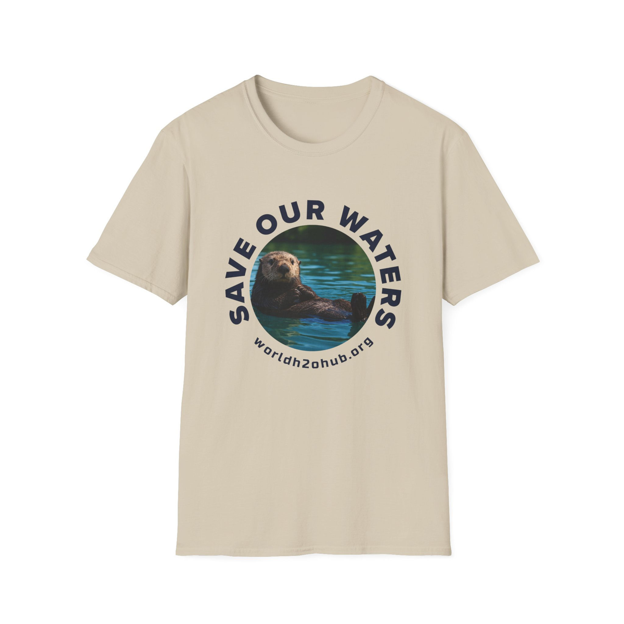 Sea Otter | Environment & Water Conservation T-Shirt | 100% Cotton | Sand