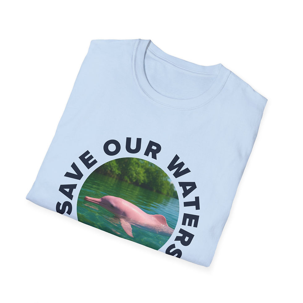 Thumbnail: Pink Dolphin | Environment & Water Conservation T-Shirt | 100% Cotton | Light Blue