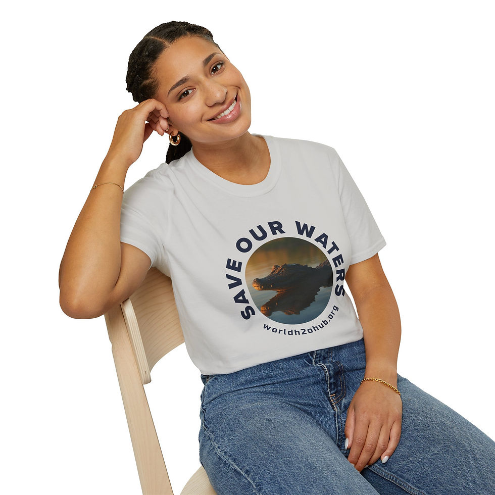 Caiman | Environment & Water Conservation T-Shirt | 100% Cotton | Ice Grey