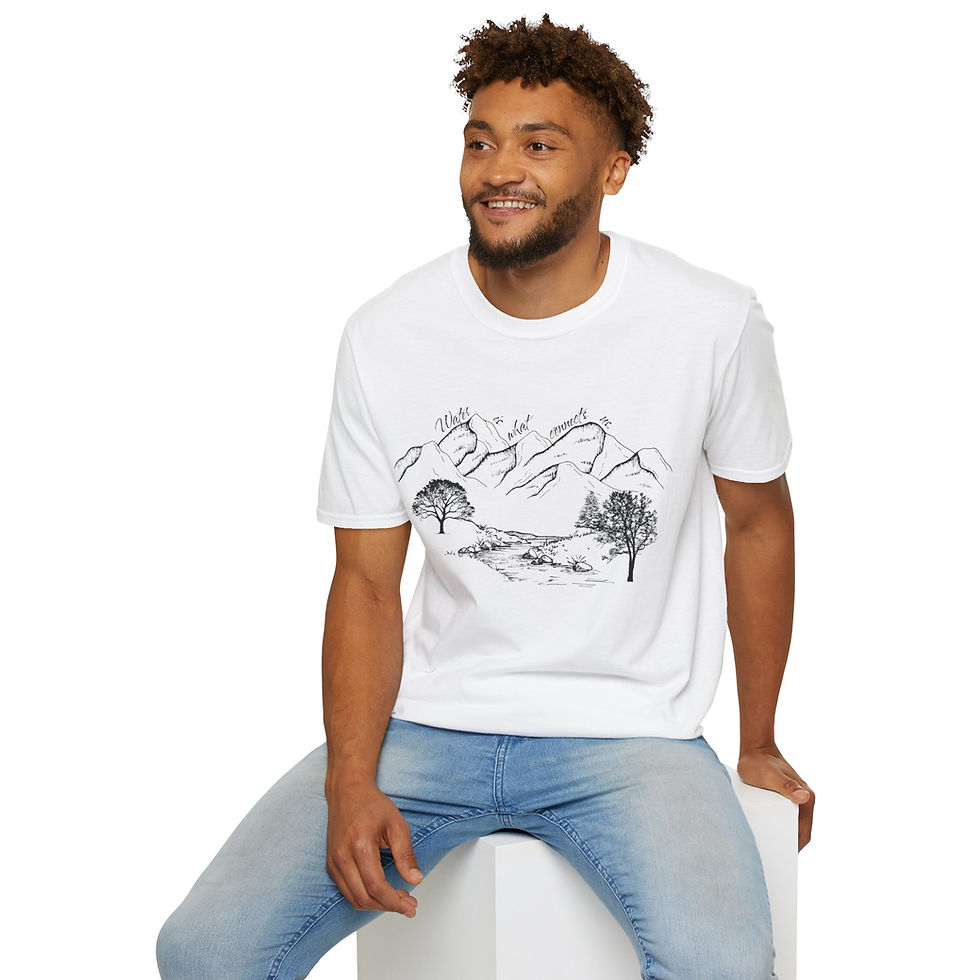 Thumbnail: Water Connects Us | Environment & Water Conservation T-Shirt | Cotton | White