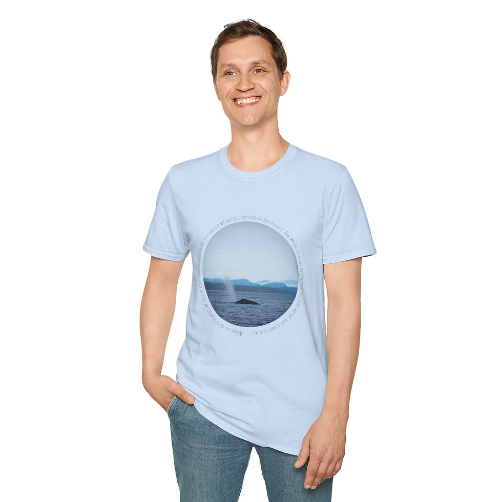Thumbnail: Humpback Whale | Environment & Water Conservation T-Shirt | Cotton | Light Blue