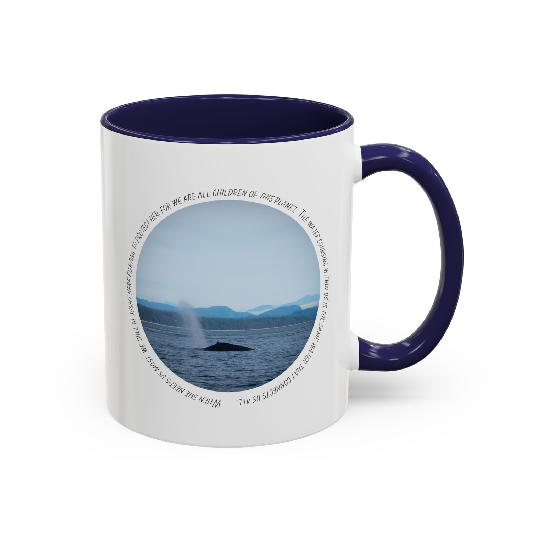 Humpback Whale | Environment & Water Conservation | 11oz Coffee Mug | Navy Blue