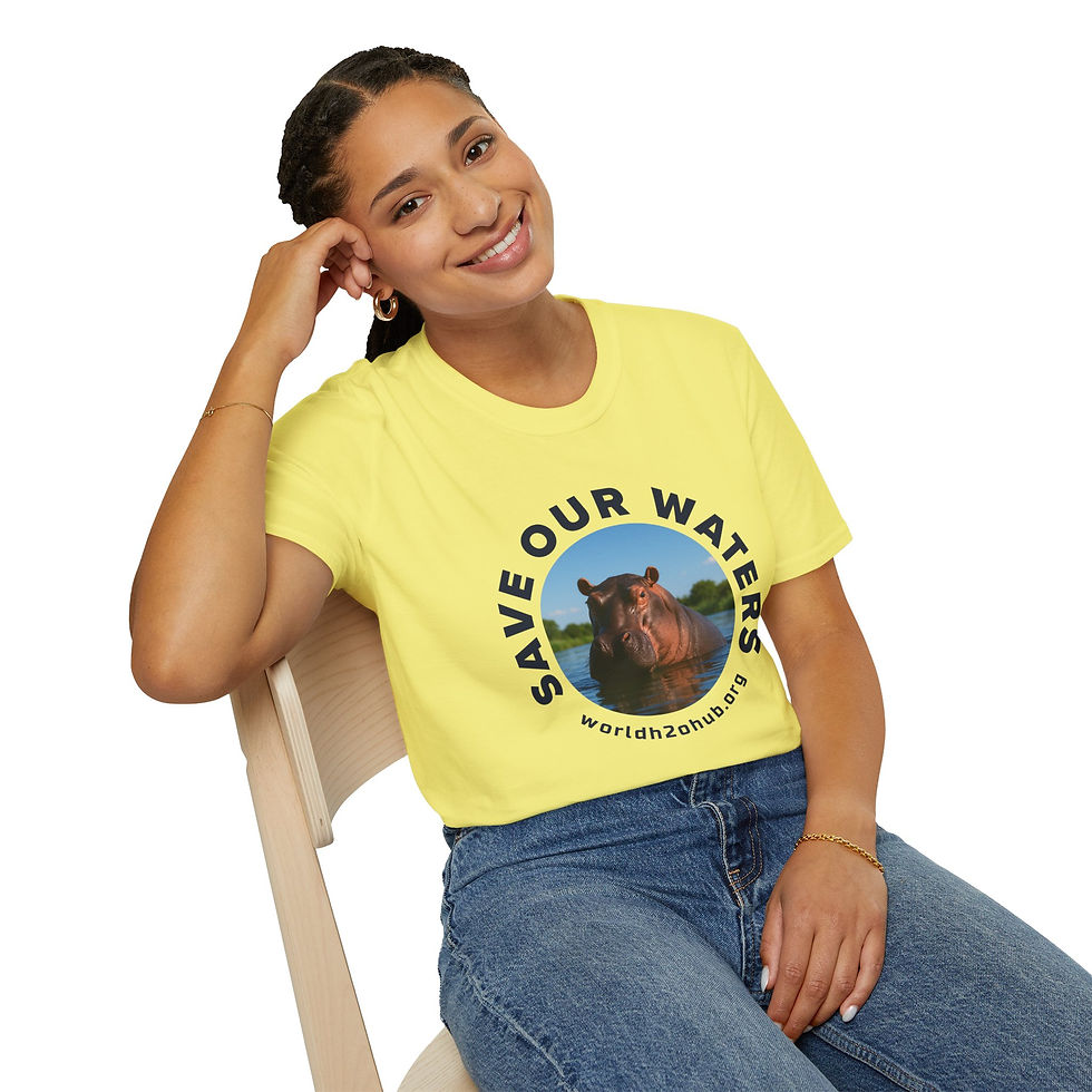 Thumbnail: Hippo | Environment & Water Conservation T-Shirt | 100% Cotton | Cornsilk