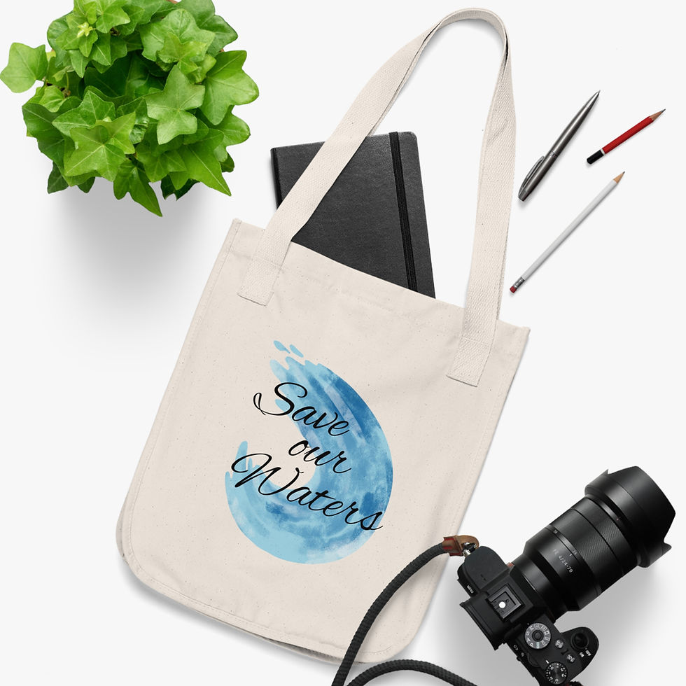 Water Drop | 100% Certified Organic Cotton Tote Bag | Eco-Friendly | Natural