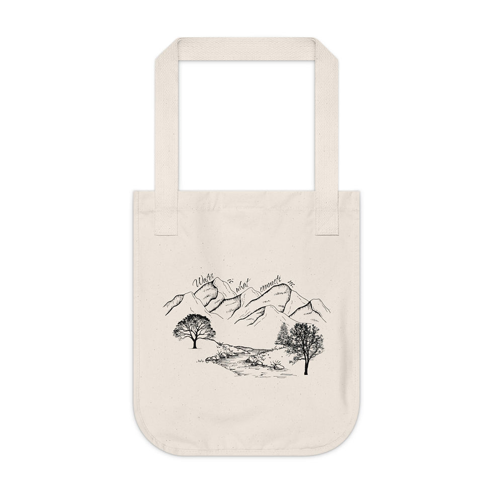 Thumbnail: Water Connects Us | 100% Organic Cotton Tote Bag | Eco-Friendly | Natural