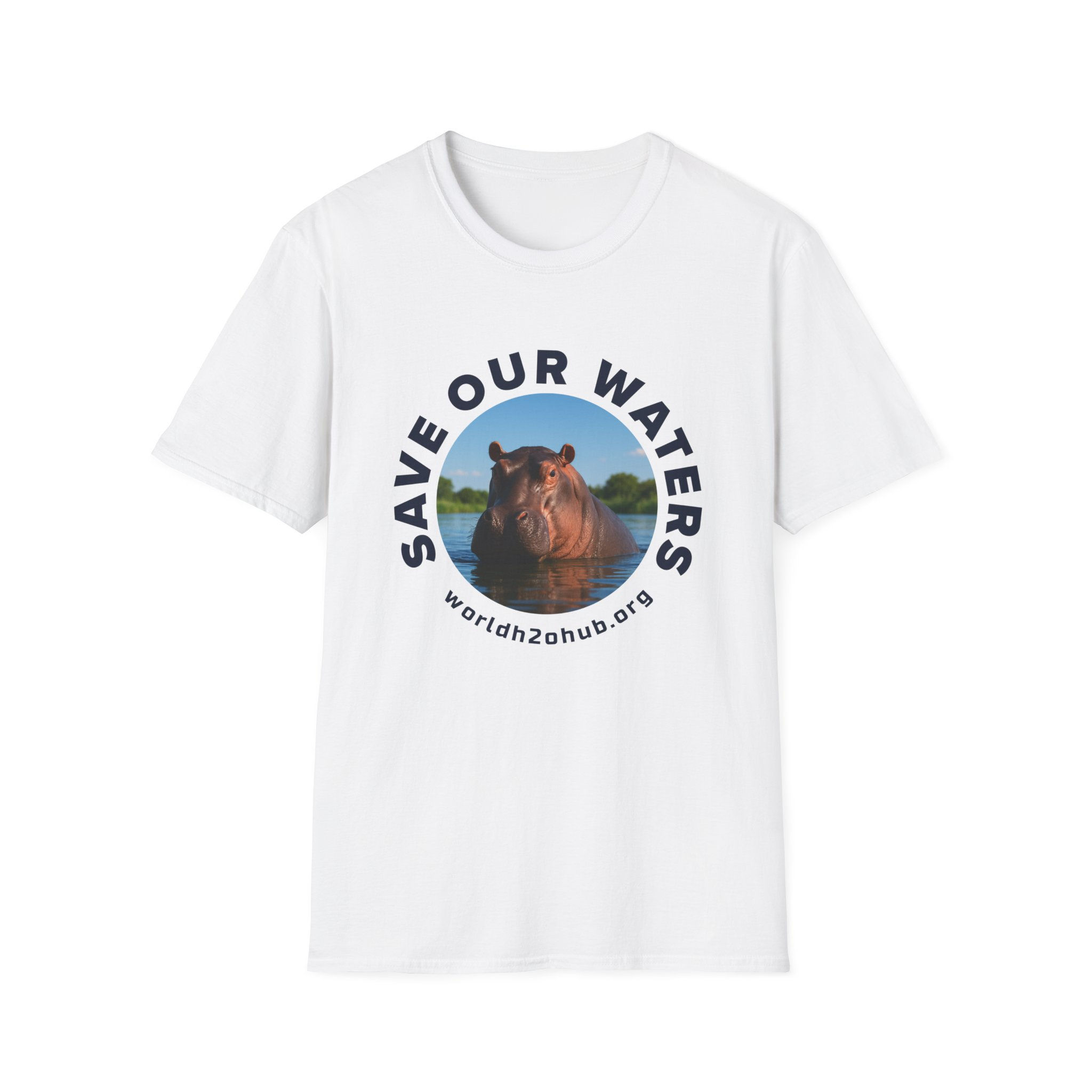 Hippo | Environment & Water Conservation T-Shirt | 100% Cotton | White