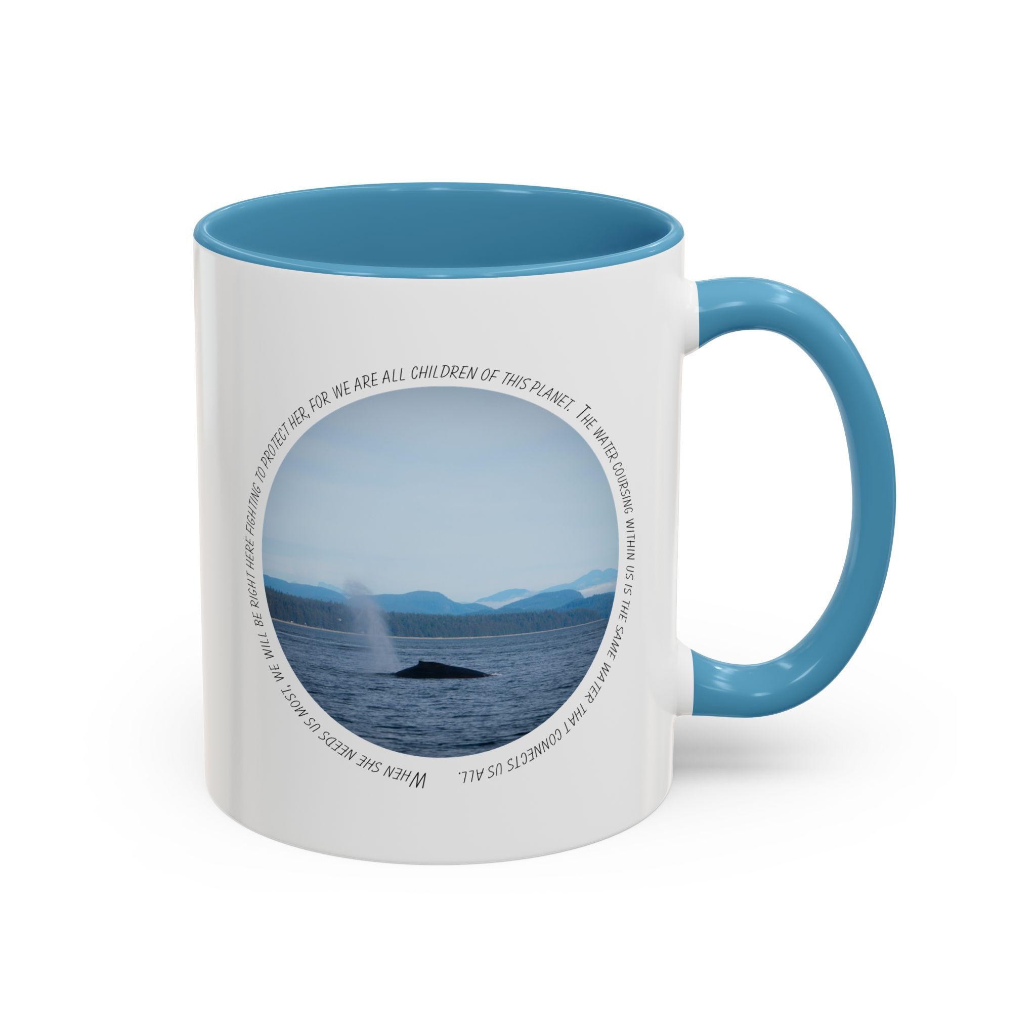 Humpback Whale | Environment & Water Conservation | 11oz Coffee Mug | Light Blue