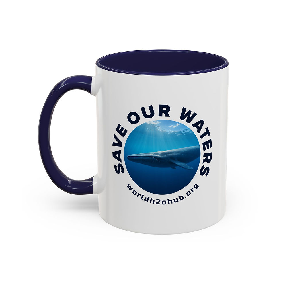 Thumbnail: Blue Whale | Environment & Water Conservation | 11oz Coffee Mug | Navy Blue
