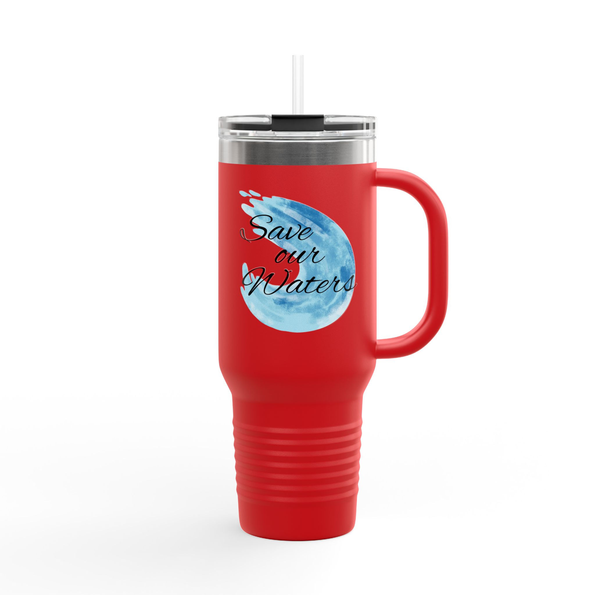 Water Drop | 40oz Polar Camel Tumbler | Environment & Water Conservation | Red