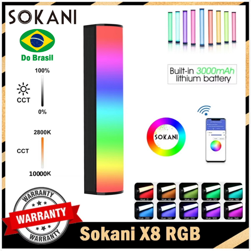 【DO BRASIL】 SOKANI X8 Mini RGB Light Tube Stick LED Photography Light Video
