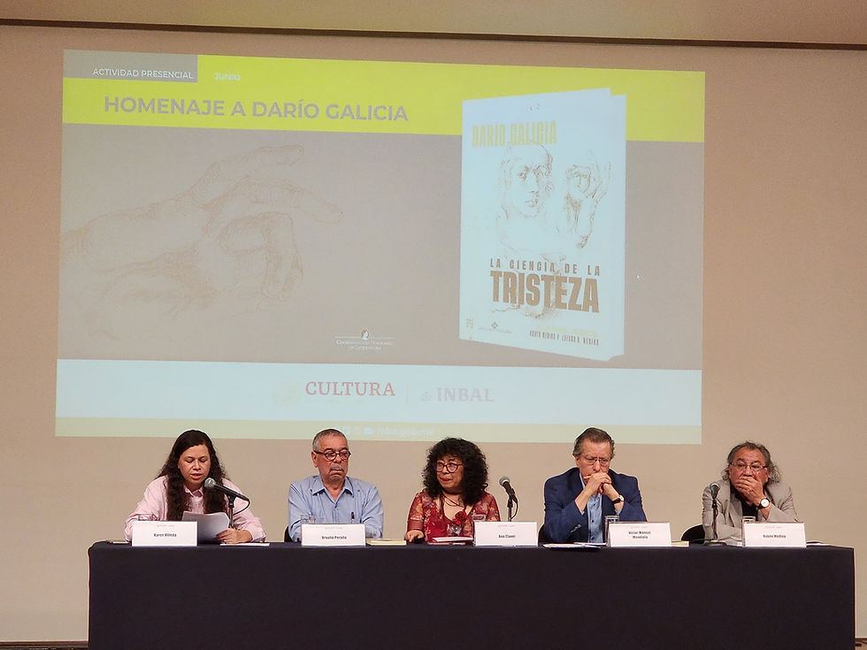 Presentaron la edición bilingüe de La ciencia de la tristeza, libro que reúne la obra poética de Darío Galicia del periodo 1953-2019, actividad realizada el domingo 23 de junio de 2024 en la Sala Manuel M. Ponce del Palacio de Bellas Artes.