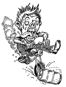 Hometown: Possum Trot, Texas
Occupation: Part-time drywall puncher, full-time bad decision engineer
Known For: Riding a tricycle powered by a beer keg and pure stupidity


Kyle the Kegger was born behind a Buc-ee’s somewhere outside Possum Trot, Texas during a thunderstorm and a Monster Truck rally. Doctors say he came out of the womb already yelling “HELL YEAH BROTHER” and trying to kickflip a hospital tray.

By the age of 6, Kyle had already:
	• Drank his first warm root beer straight from a keg (he thought it was regular beer and didn’t want to look weak).
	• Built his first motorized tricycle using a lawnmower engine and a weed eater throttle.
	• Been banned from three church potlucks for attempting to deep-fry a folding chair.

Kyle’s big break came when he invented what locals now call “The Kegger Cycle.”

It’s a tricycle with:
	• a beer keg mounted to the front
	• no brakes
	• questionable welding
	• and an exhaust pipe that sounds like a chainsaw fighting a raccoon

The idea was simple:
Drink the keg → the keg gets lighter → the bike goes faster.
Kyle calls this “Texas Physics.”

Personality Traits
Kyle is the kind of guy who:
	• Calls everyone “Chief” even if he just met them.
	• Thinks safety goggles are for communists and dentists.
	• Once tried to lasso a tornado because “it looked lonely.”

His hobbies include:
	• backyard stunt riding
	• competitive yelling
	• grilling meat that should legally still be considered wildlife
The Incident That Made Him Famous

One Fourth of July, Kyle duct-taped six Roman candles to the keg bike and attempted to jump a kiddie pool full of queso.

Instead he:
	• missed the ramp
	• blasted through a folding table
	• scared a horse
	• and accidentally started the Possum Trot Lawn Chair Stampede of 2018.

To this day, locals say you can still hear the faint echo of Kyle screaming:

“HOLD MY BEER—OH WAIT IT’S THE ENGINE!”

Current Status
Kyle still rides his keg-powered tricycle around Texas county fairs, leaving behind:
	• a trail of smoke
	• confused livestock
	• and at least two unpaid barbecue tabs.
His life motto?

“If it ain’t loud, dangerous, or fermented… I ain’t interested.”

