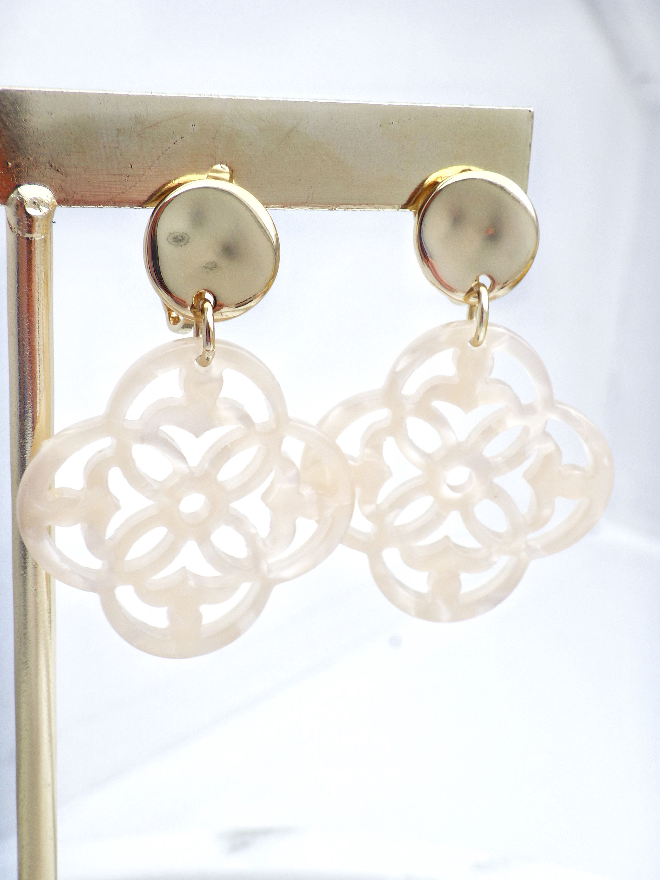 CLIPS Ohrring - Mandala Klein - Beige