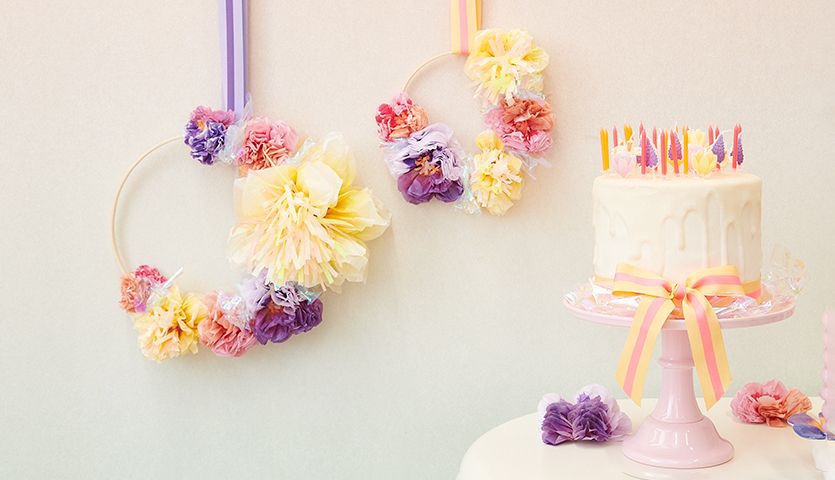 Miniaturbild: Geschenke Webband - Neonpink/Gelb gestreift 