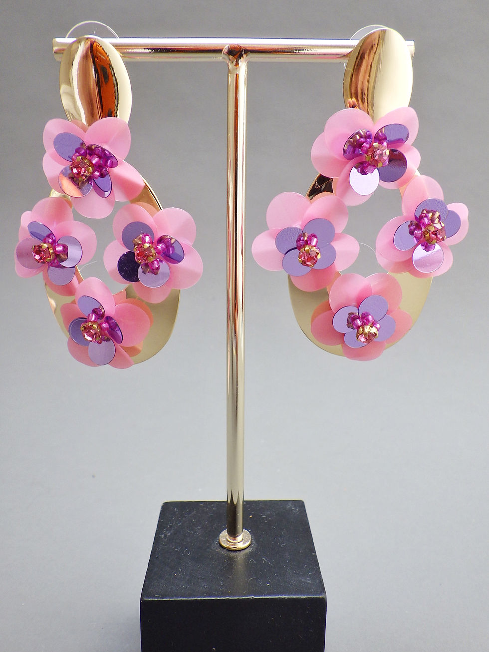 ⭐️ Ohrringe - Großer Blütenohrring Rosa