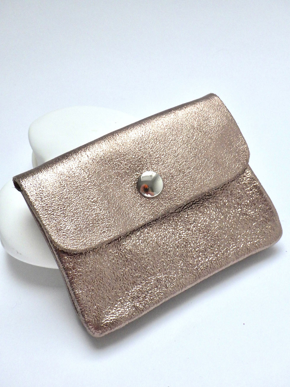 Leder-Portemonnaie - Braun Metallic