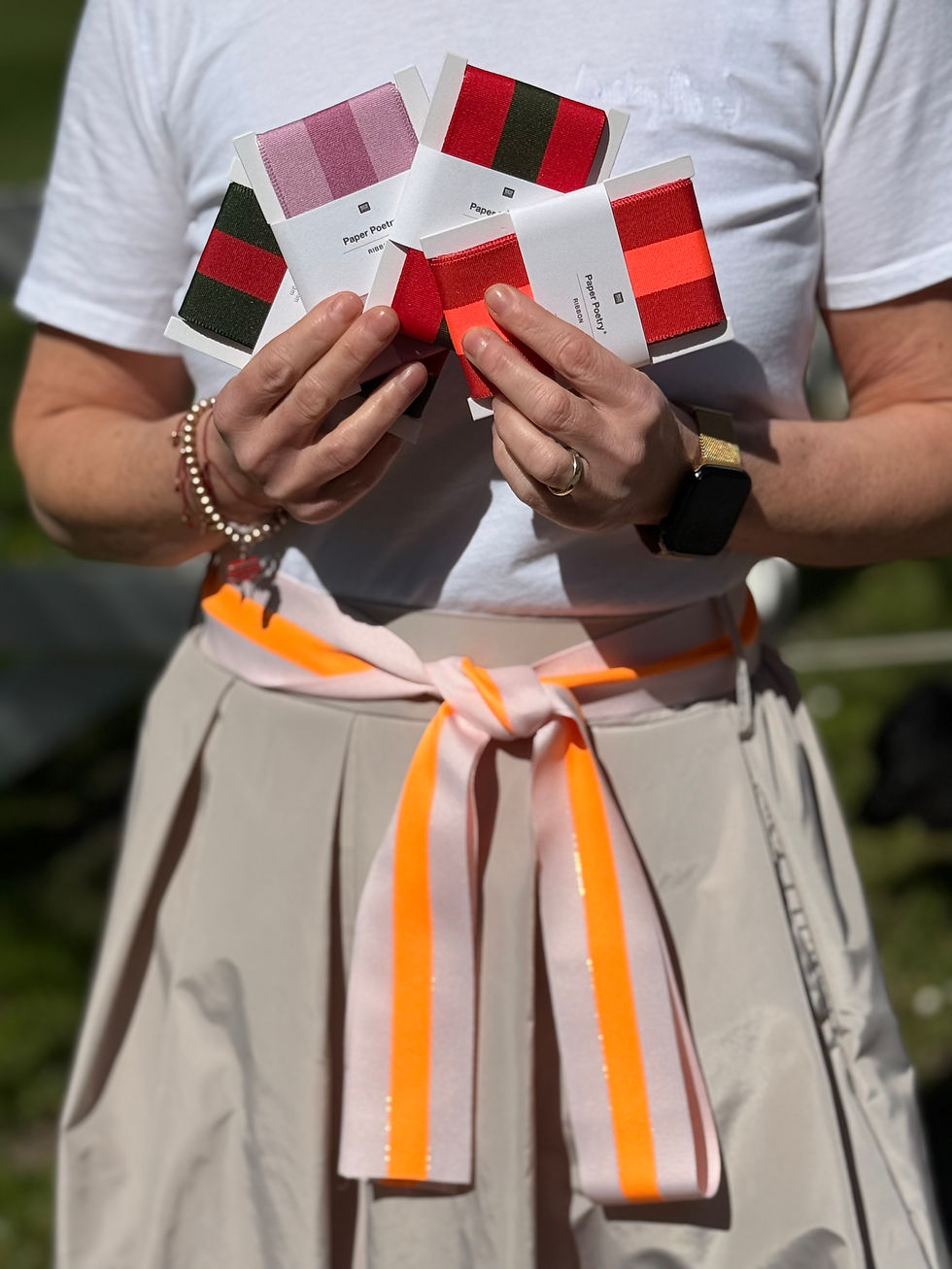 Miniaturbild: Geschenke Webband - Orange/Gelb gestreift XL