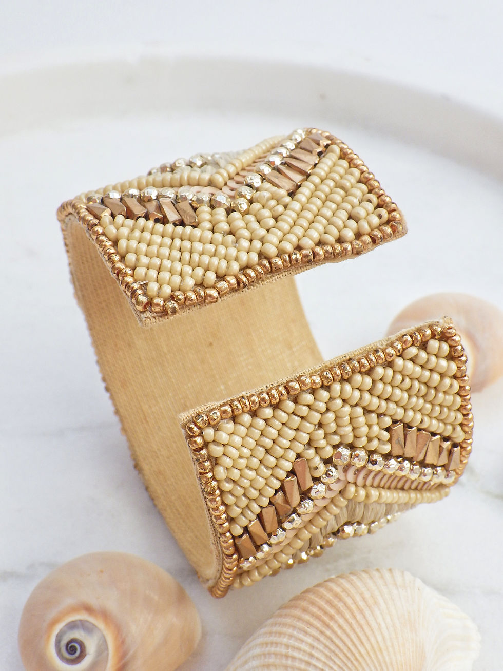 Miniaturbild: Armreif -  Beige/Braun Vierer Raute #21