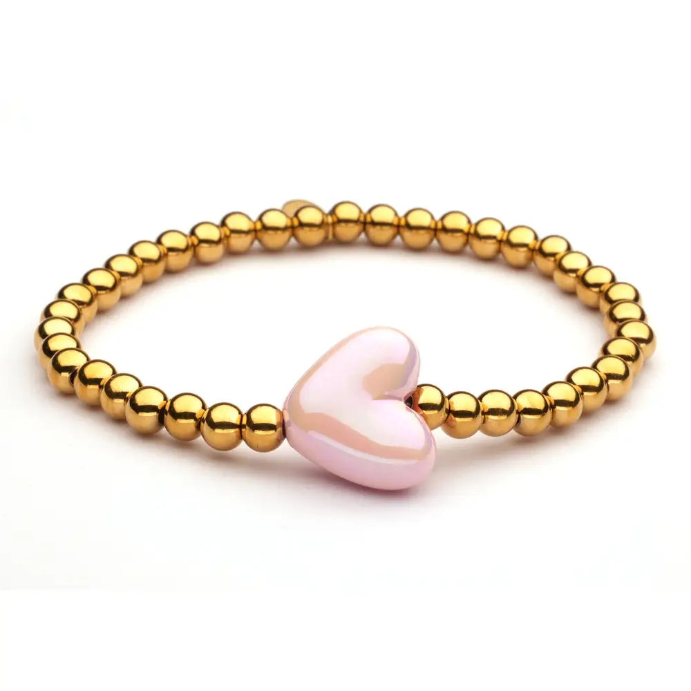 Armband - Gold mit Rosa Herz