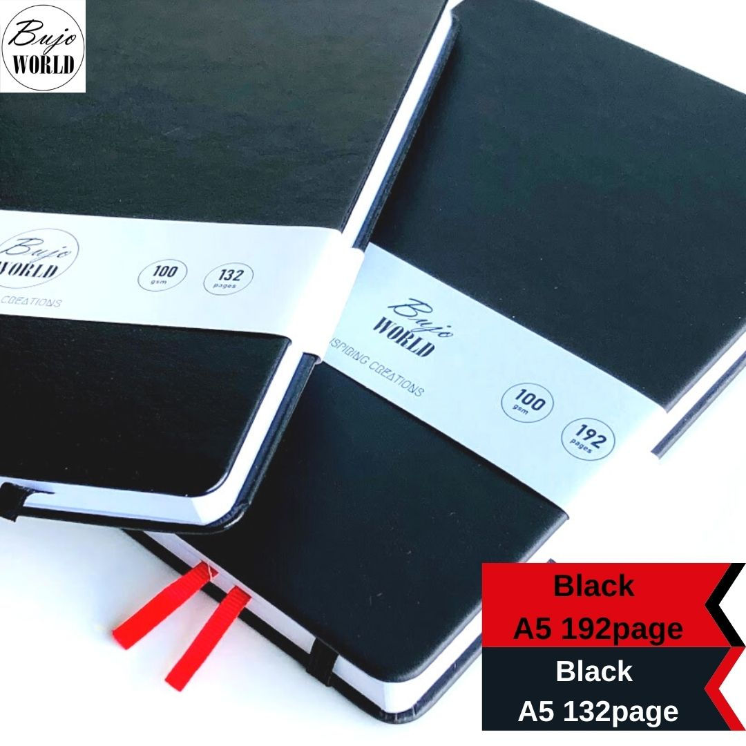 132pg +192pg Black Bullet Journal Bundle
