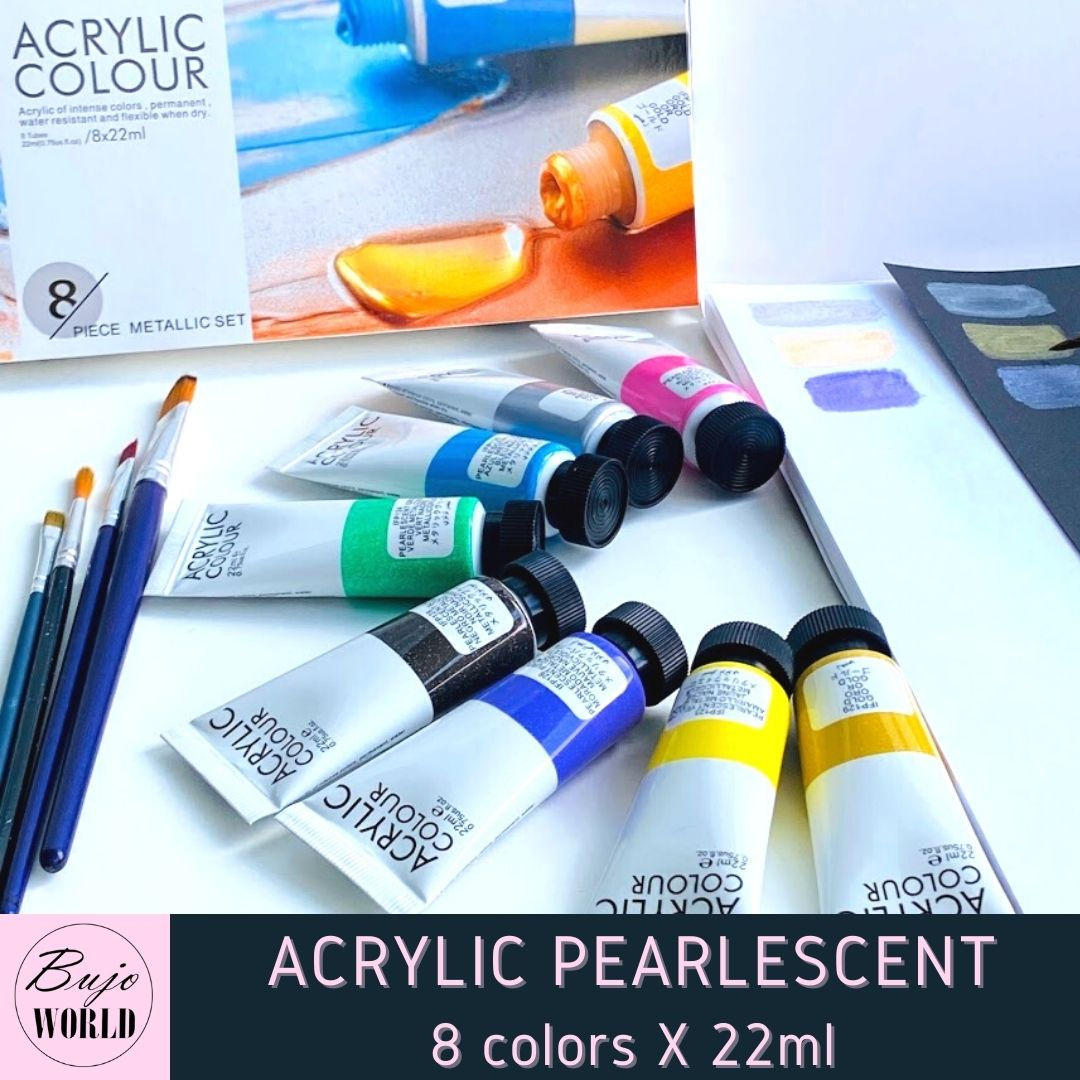 Acrylic Pearlescent Metallic 8* 22ml paints