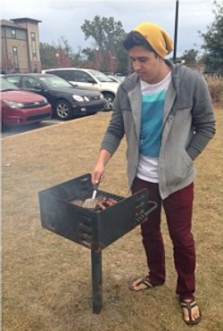 Grilling hamburgers