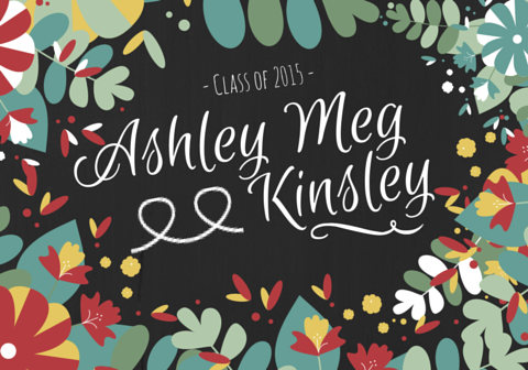 Floral Grad Announcement | Side A