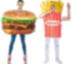 Partnerkostüm Burger und Pommes Vorderseite
