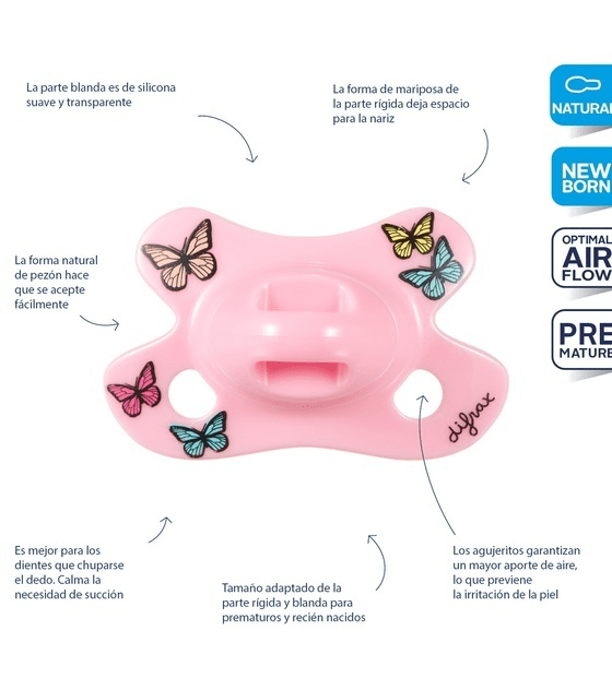 Miniatura: Chupete Natural Recién Nacido Mariposas