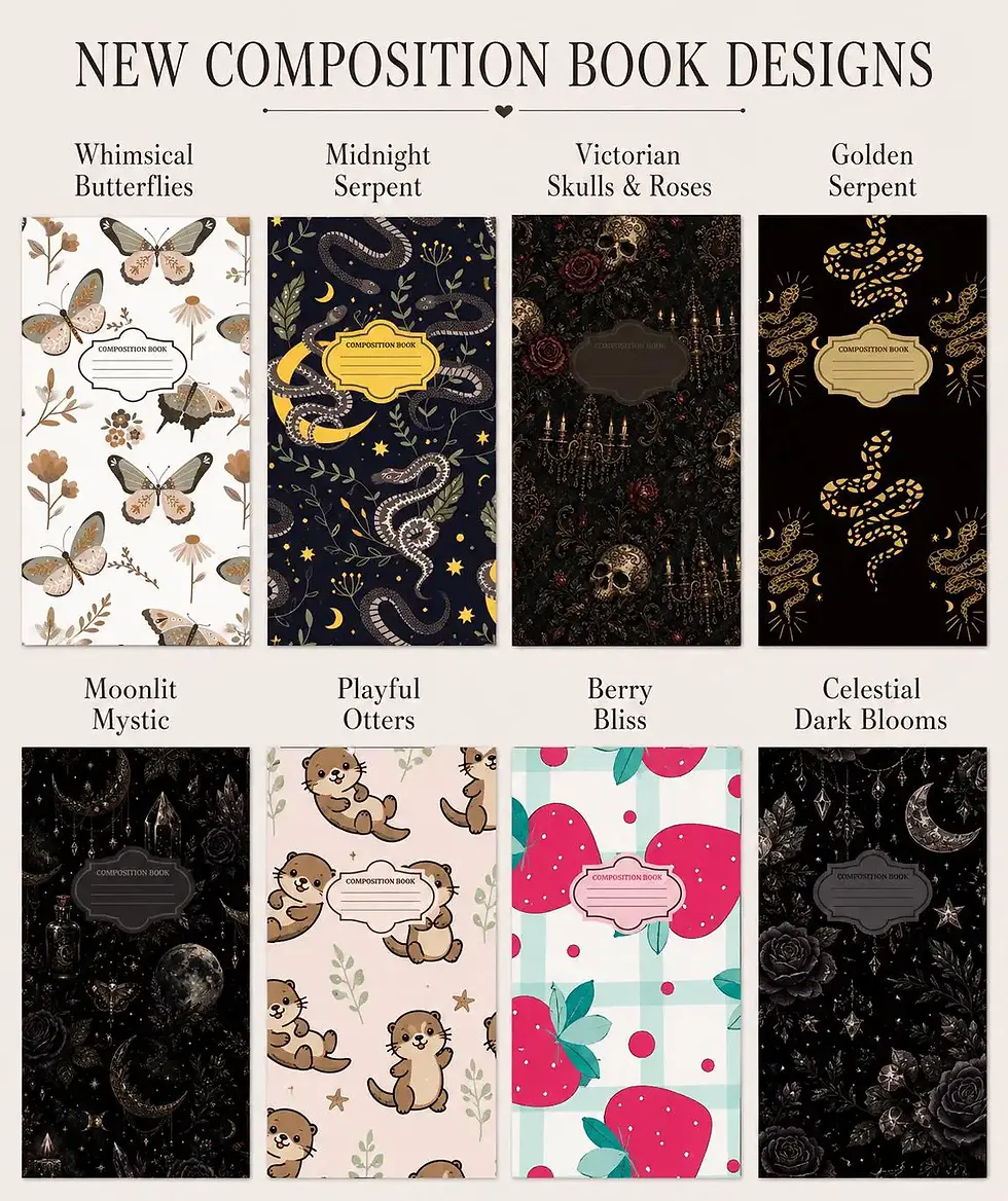Thumbnail: Personalized Composition Notebook | Custom Notebook Cover | Floral Bee Notebo...