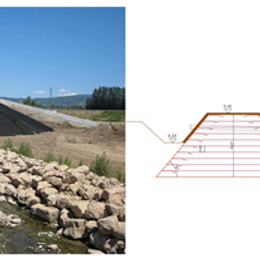 Reclamation and restoration of a natural detention/expansion basin with geosynthetic materials