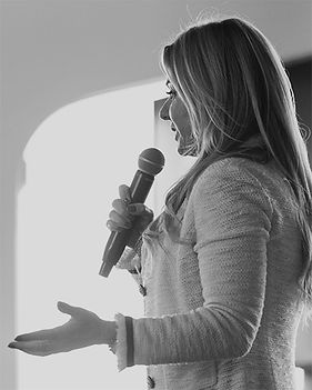 photo of Debi Hemmeter during keynote speech.