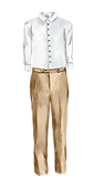 Calça bege e camisa branca.png