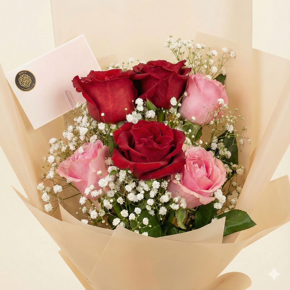 Pastel flower bouquet with soft tones prepared in Dubai