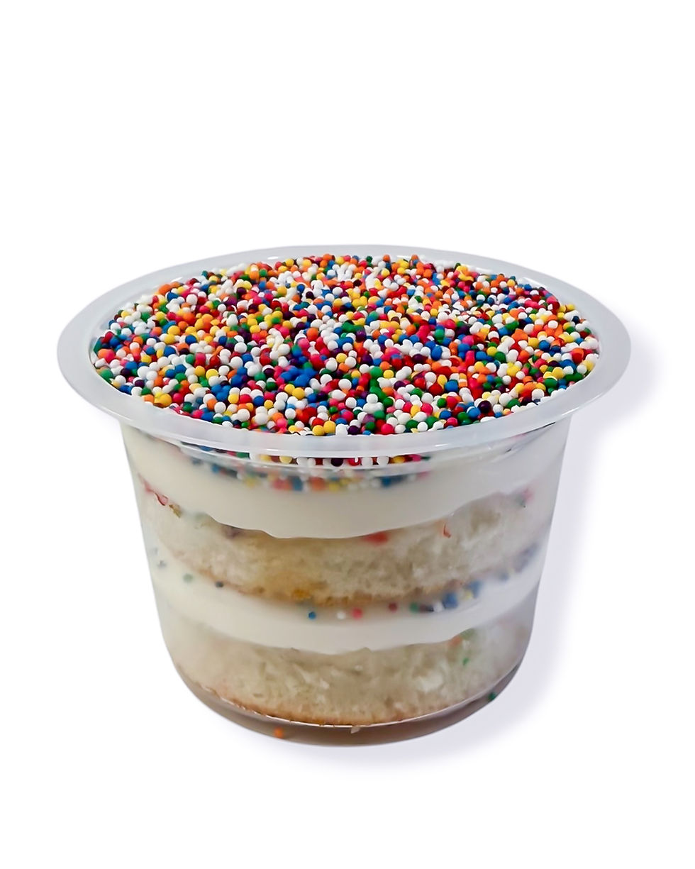VANILLA SPRINKLE DOT CAKE