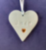 Thumbnail: Personalised porcelain heart keepsake with gold detail
