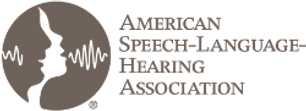 American Speech-Language-Hearing Association Logo and Clickable Icon 