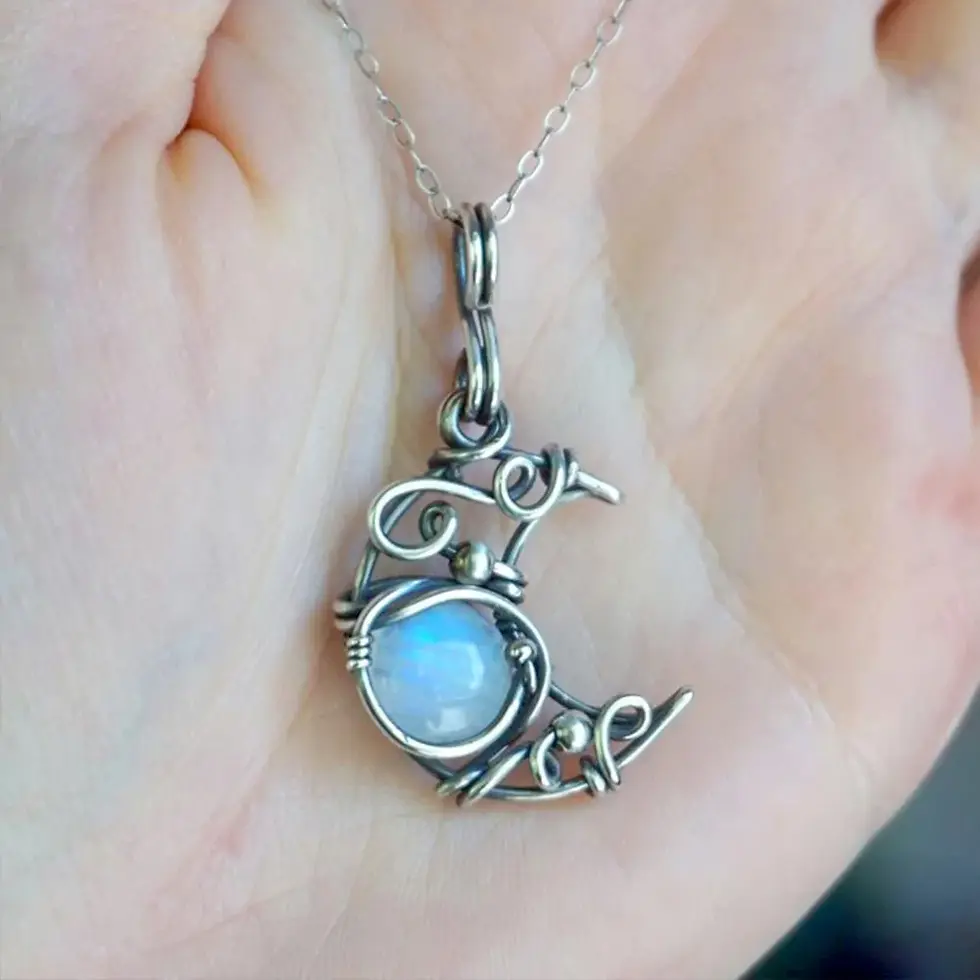 Thumbnail: Moonstone Antique Pendant Necklace