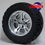 Thumbnail: Black tire with silver rim and SS logo Steeleng Vector 14" golf cart wheel