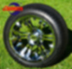 12" chrom golf crt wheel, called Vampire, with low profile street tires.