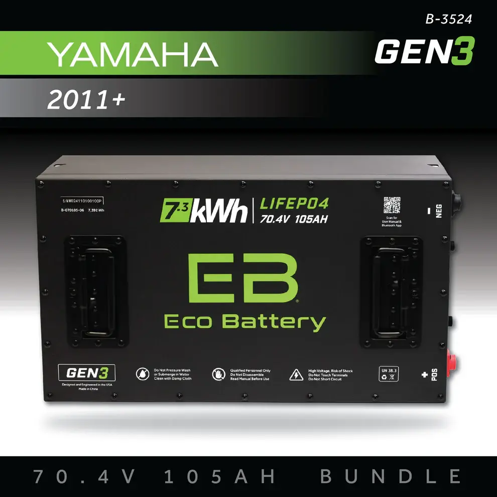 Yamaha Gen3 2011+ 70V 105AH Eco Battery Bundle, 70.4V 105AH Bundle, Eco Battery.