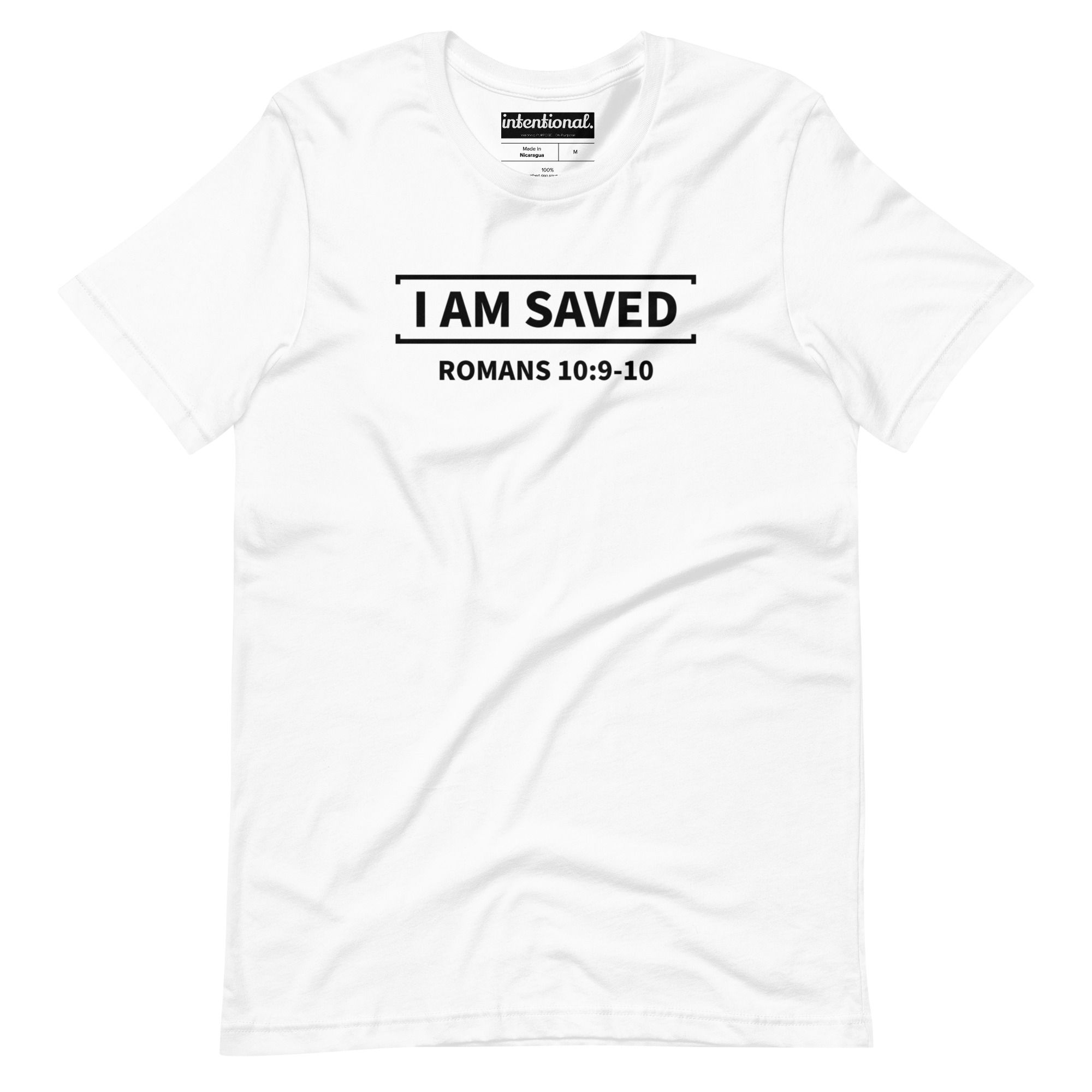 I Am Saved - White w/Black