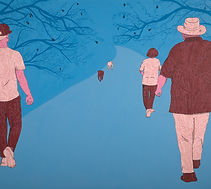 YAA_Bluerider ART_Family Walk_ Rine Boyer_91x112cm, 2016