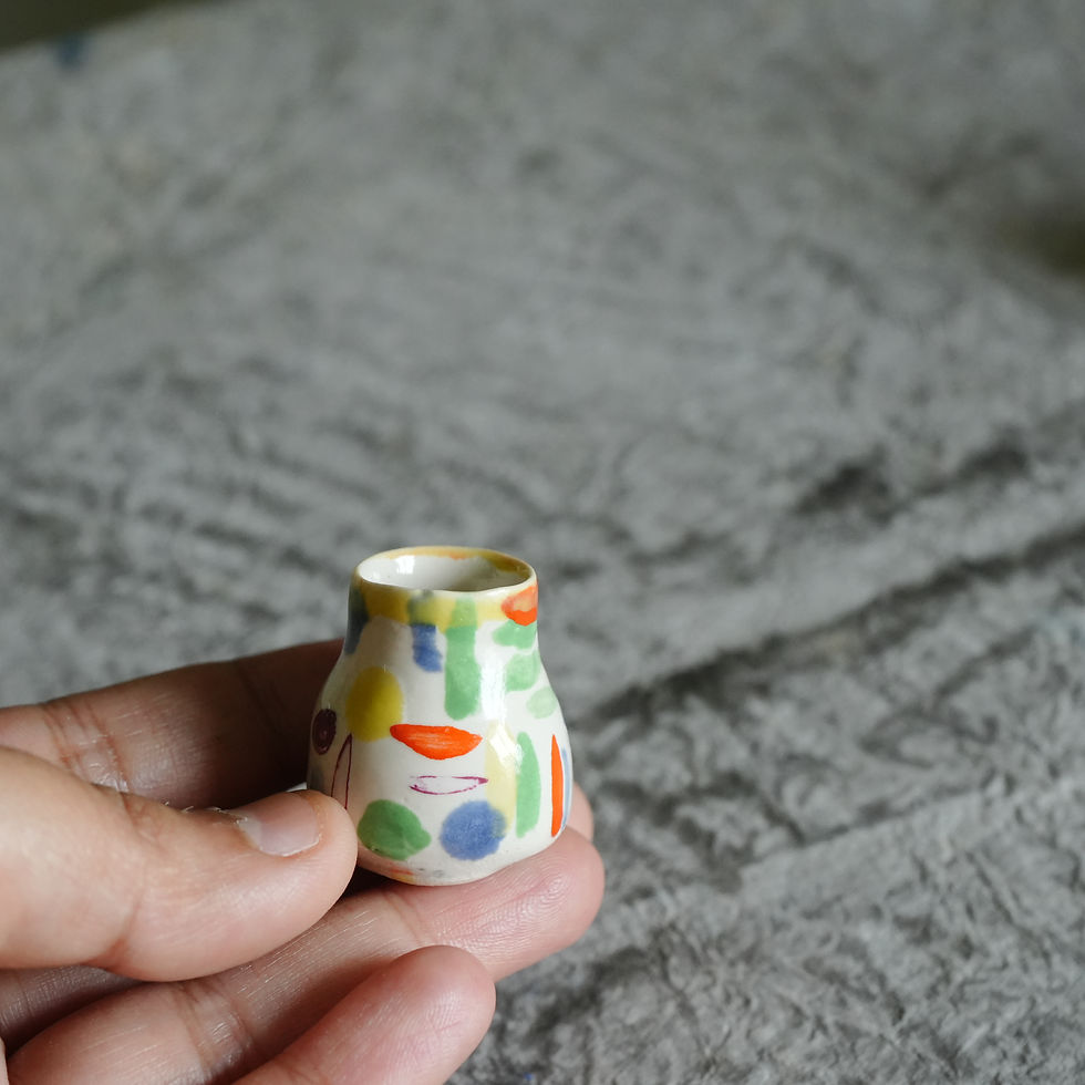 Thumbnail: Abstract Miniature ceramic Budvase ( Fridge Magnet)