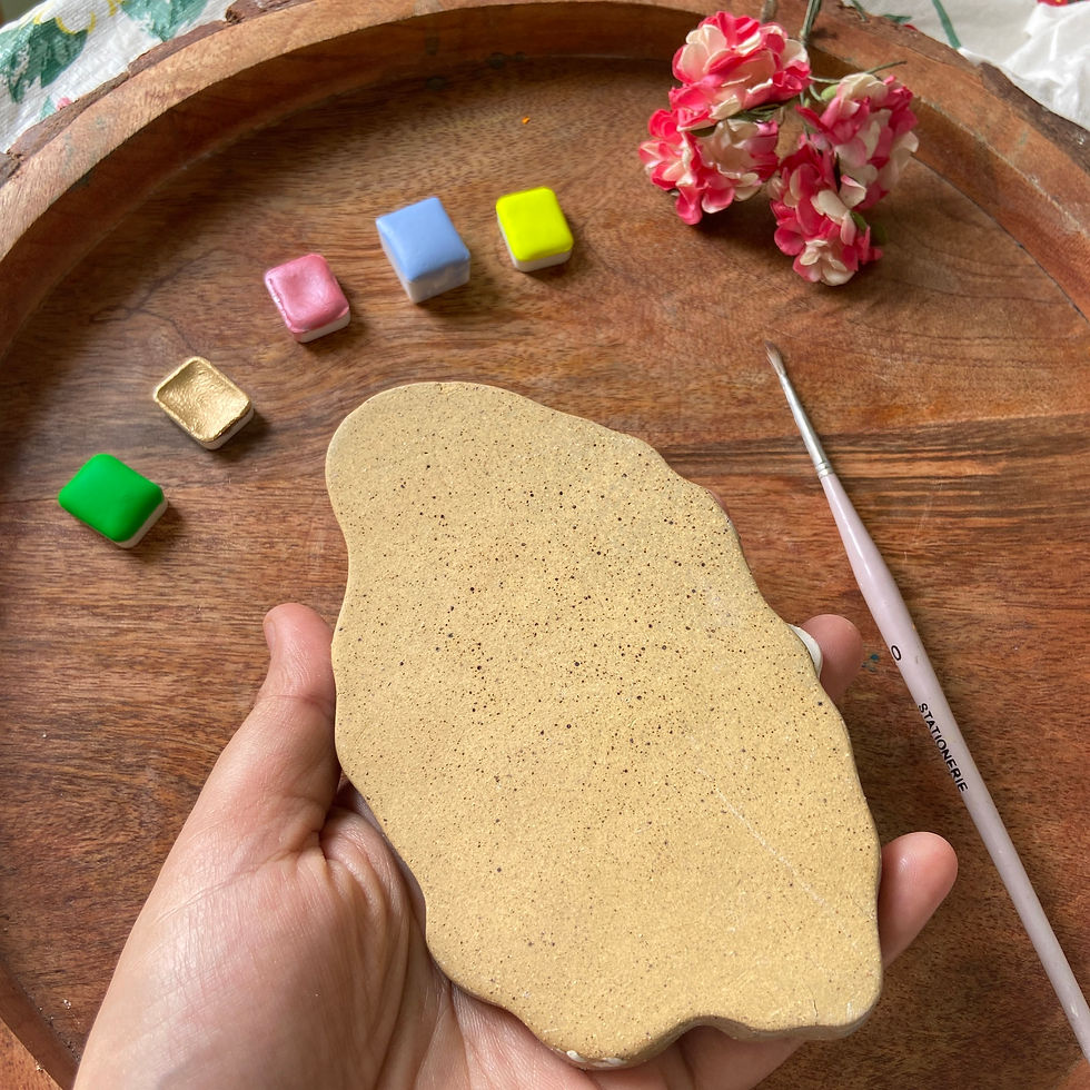 Thumbnail: Bubbly ceramic palette, organic Ceramic paint palette