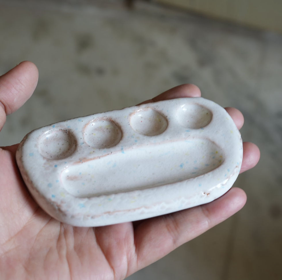 Thumbnail: Rectangular mini Watercolor ceramic palette  - Made In India