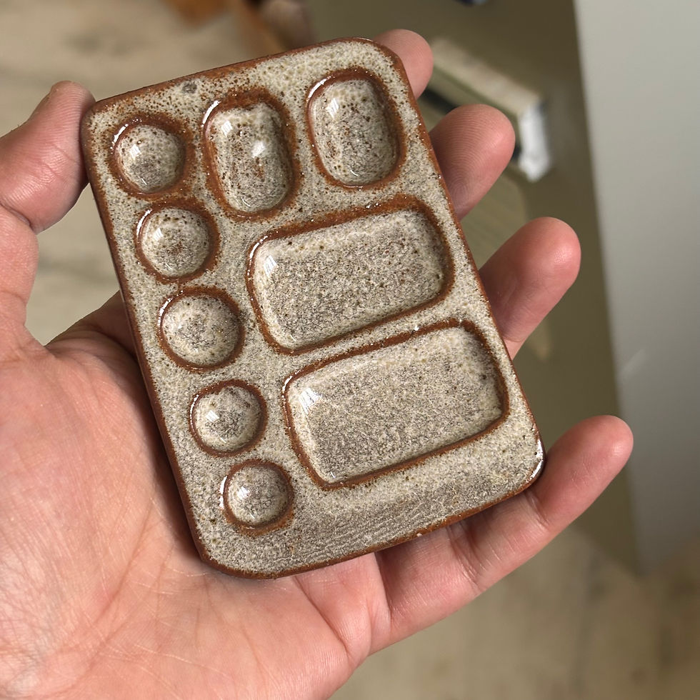 Thumbnail: Rustic wells speckled ceramic watercolour palette add
