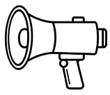 a line icon of a loudhailer without back