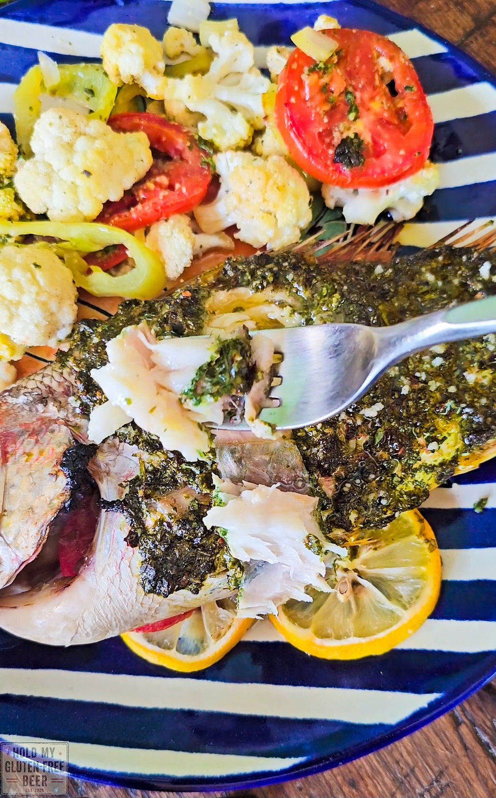 Whole Red Snapper with Cilantro-Lime Chimichurri & Margarita Butter