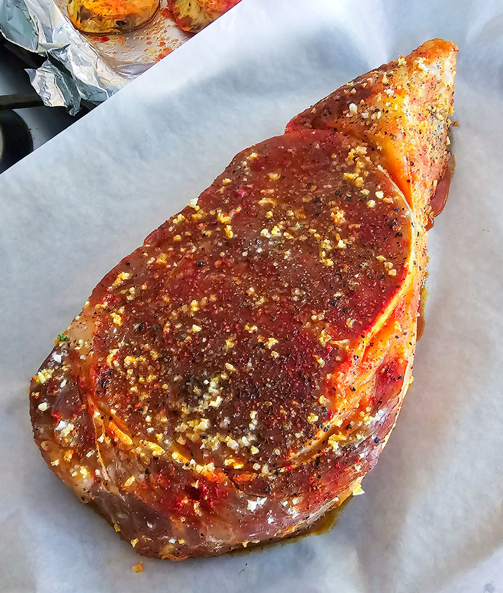 Reverse-Seared Ribeye with Cilantro-Lime Chimichurri